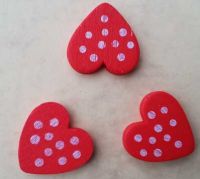 Червено Голямо Дървено Сърце(22 мм)-за детски гривнички!